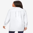 Plus Size Kate Long Sleeve Tunic Easy Cotton-Blend Button-Front Shirt image number null