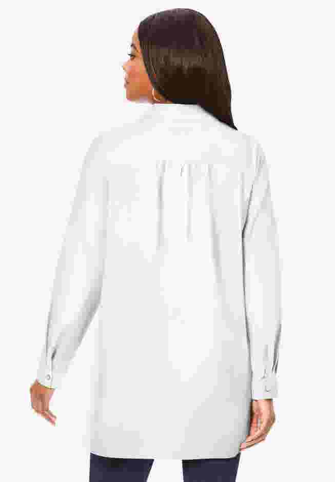 Plus Size Kate Tunic Shirt – Long Sleeve Classic Button-Down with Flowy, Longline Fit image number 1