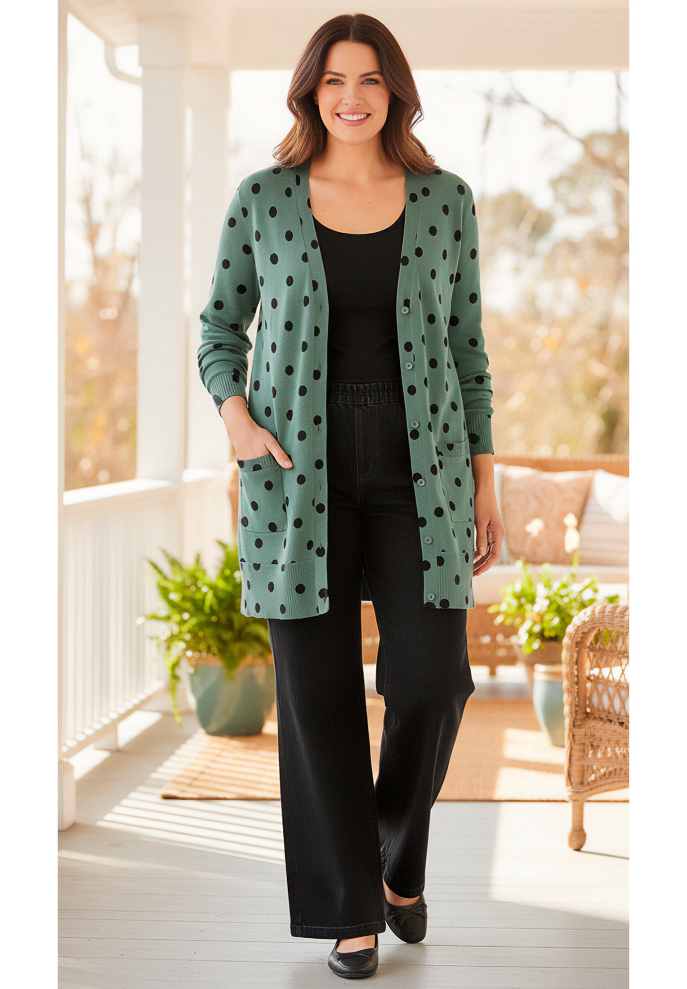 Perfect Longer-Length Cotton Cardigan Sweater image number 0