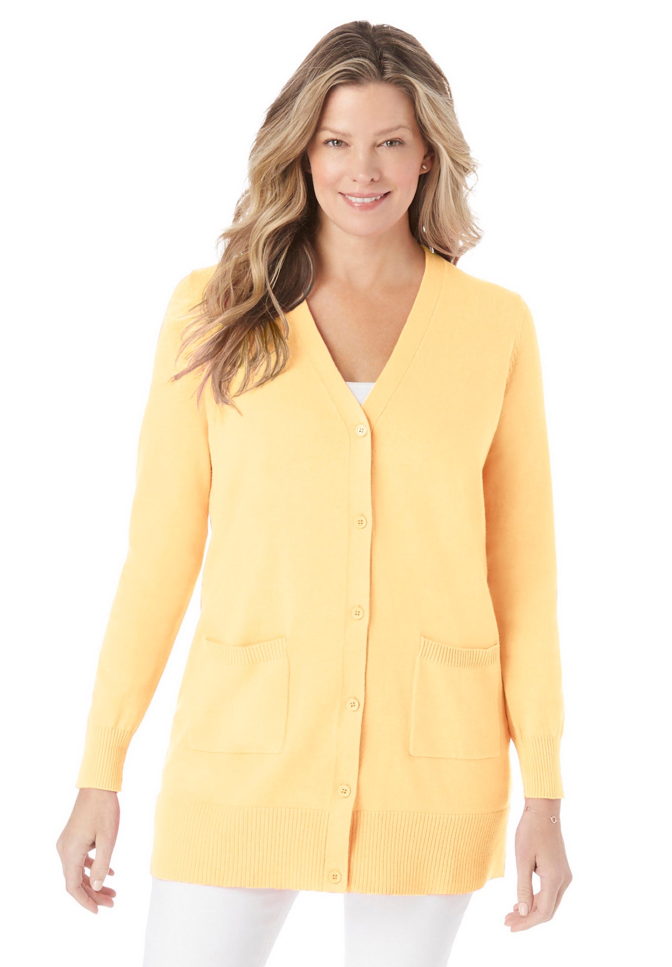 Perfect Longer-Length Cotton Cardigan Sweater image number 0