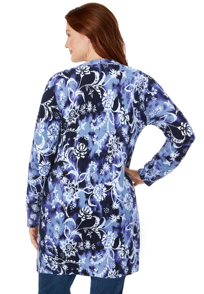 Perfect Longer-Length Cotton Cardigan Sweater image number 1