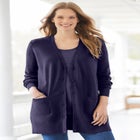 Perfect Longer-Length Cotton Cardigan Sweater image number null