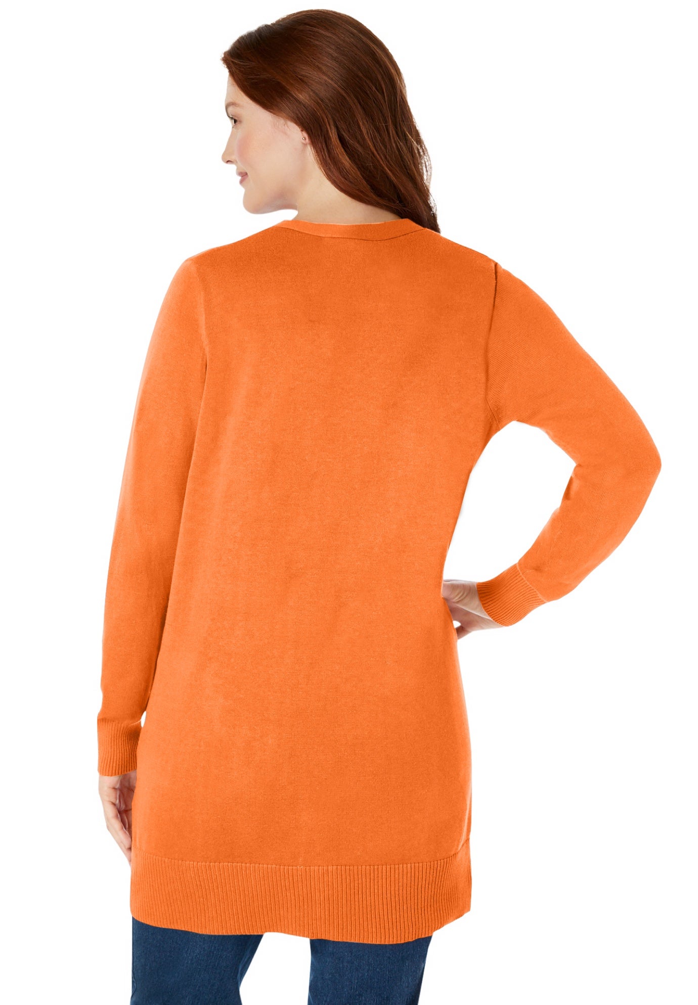Perfect Longer-Length Cotton Cardigan Sweater image number 2