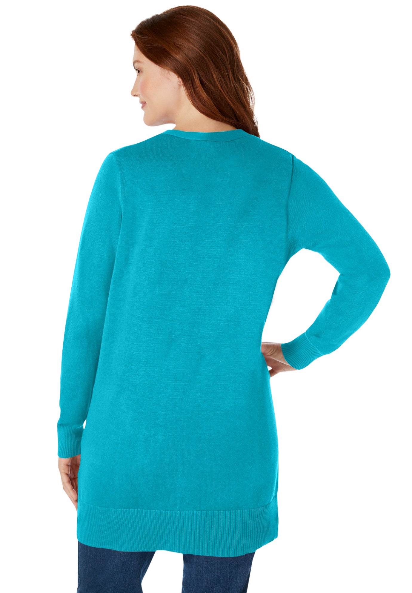 Perfect Longer-Length Cotton Cardigan Sweater image number 1