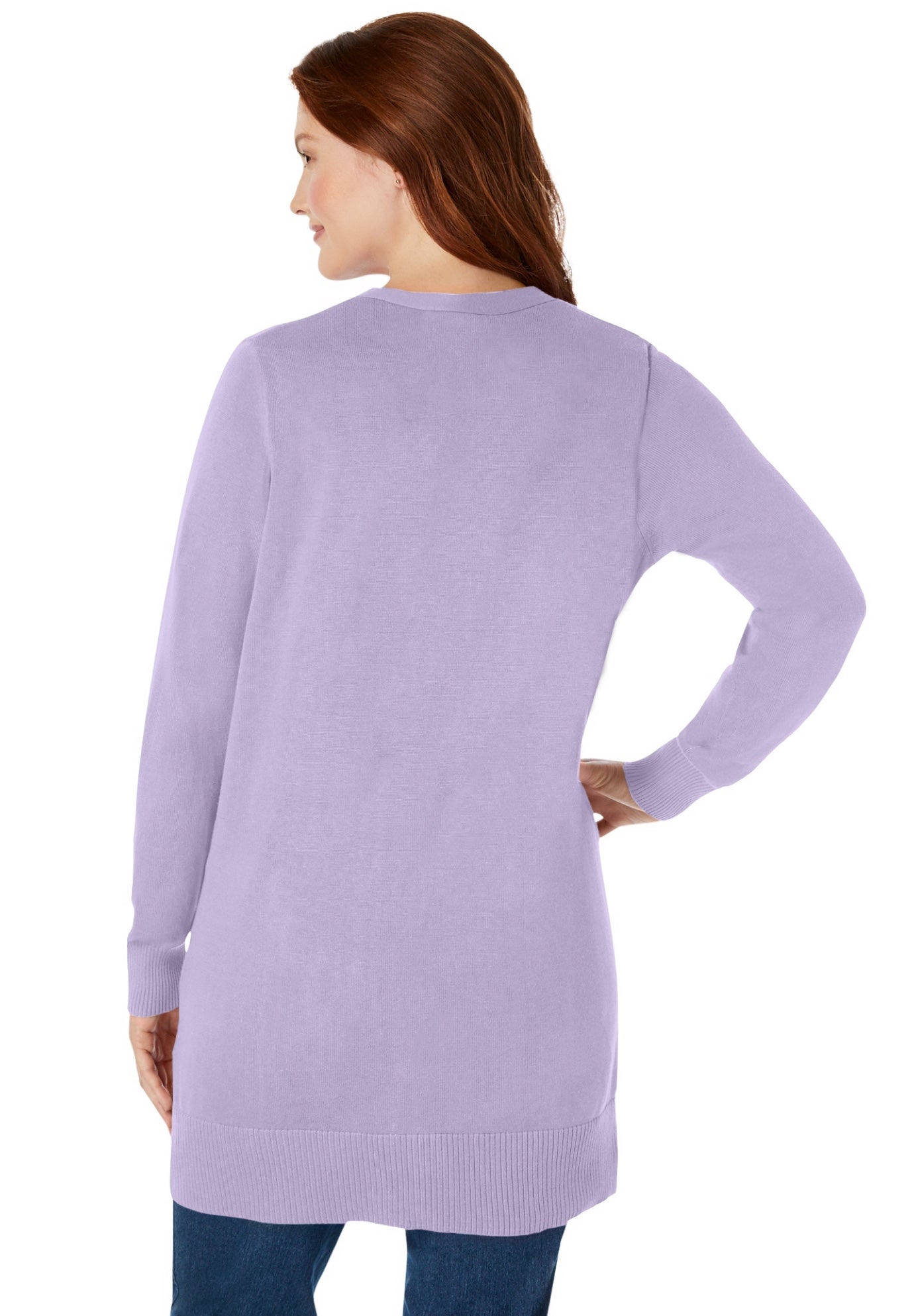 Perfect Longer-Length Cotton Cardigan Sweater image number 1