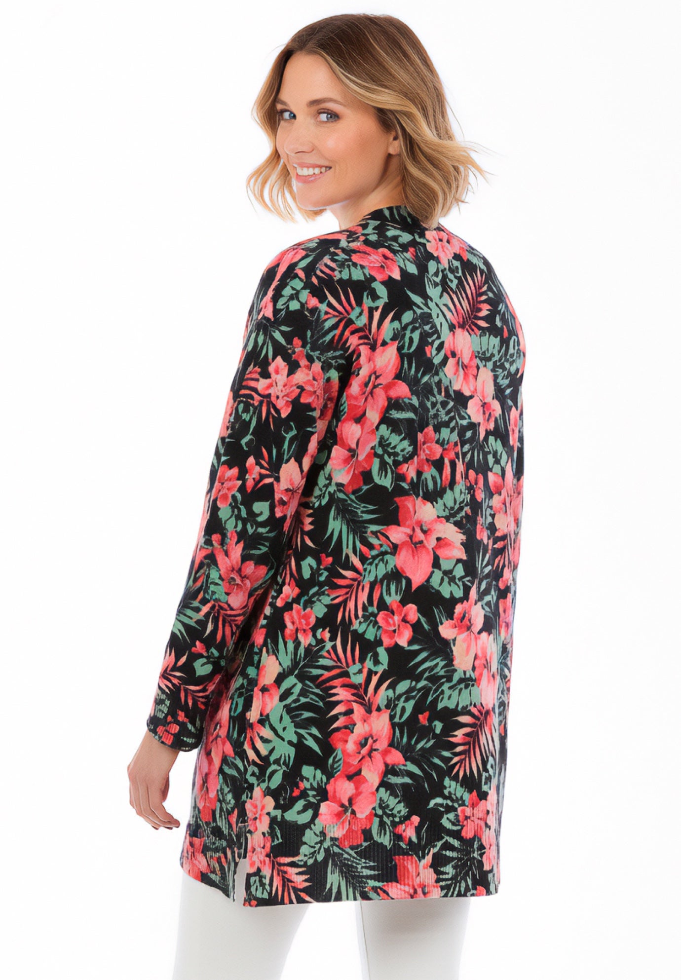 Perfect Longer-Length Cotton Cardigan Sweater image number 1