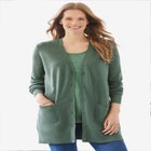 Perfect Longer-Length Cotton Cardigan Sweater image number null