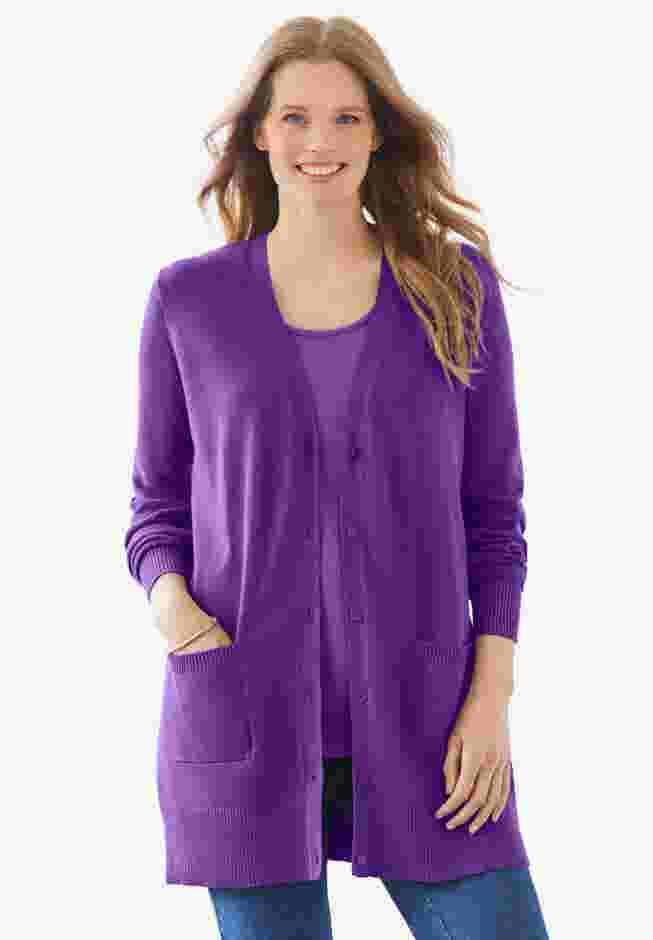 Perfect Longer-Length Cotton Cardigan image number 0