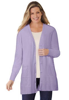 Perfect Longer-Length Cotton Cardigan Sweater