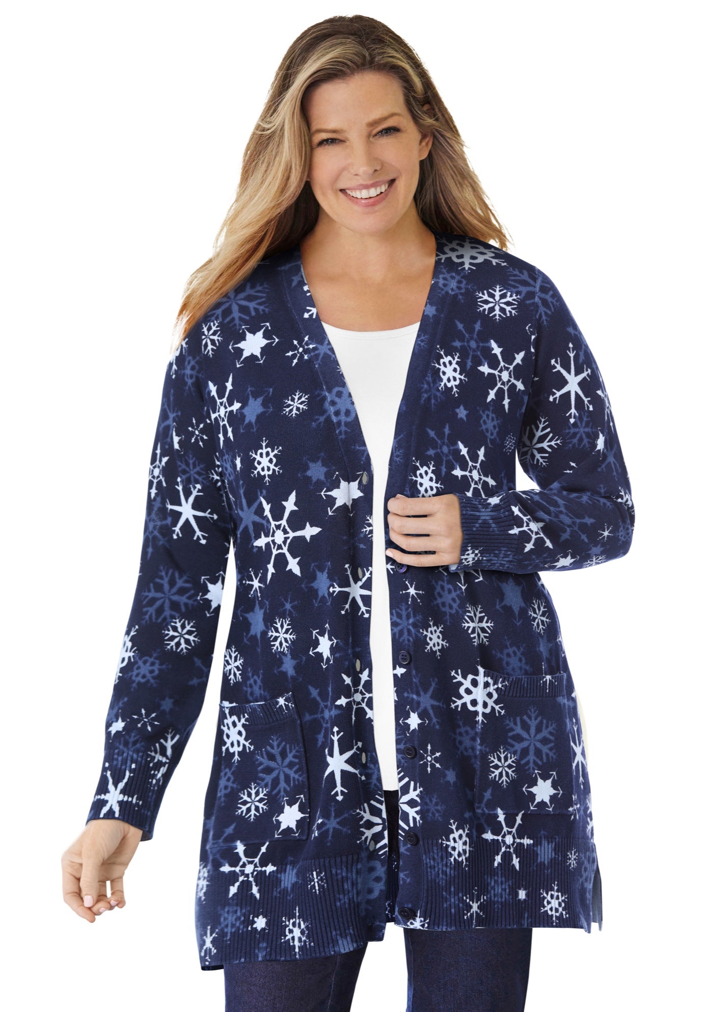 Perfect Longer-Length Cotton Cardigan Sweater image number 0