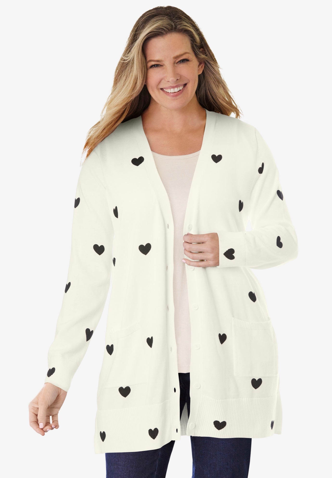 Perfect Longer-Length Cotton Cardigan Sweater image number 0