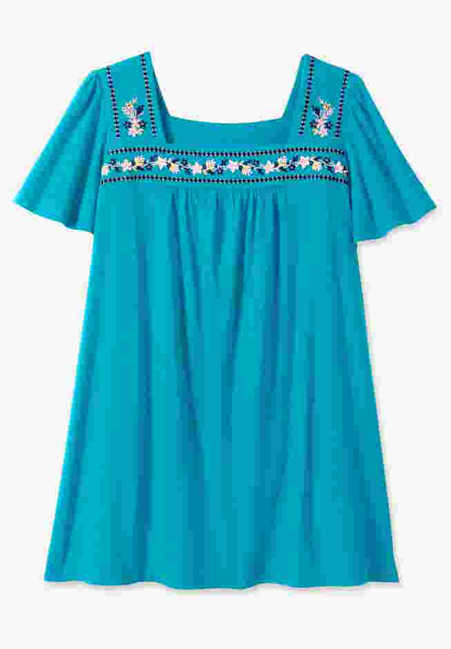 Embroidered Square Neck Tunic image number 4