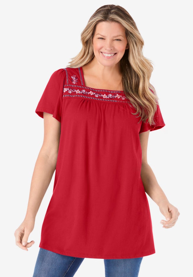 Embroidered Square Neck Tunic image number 6