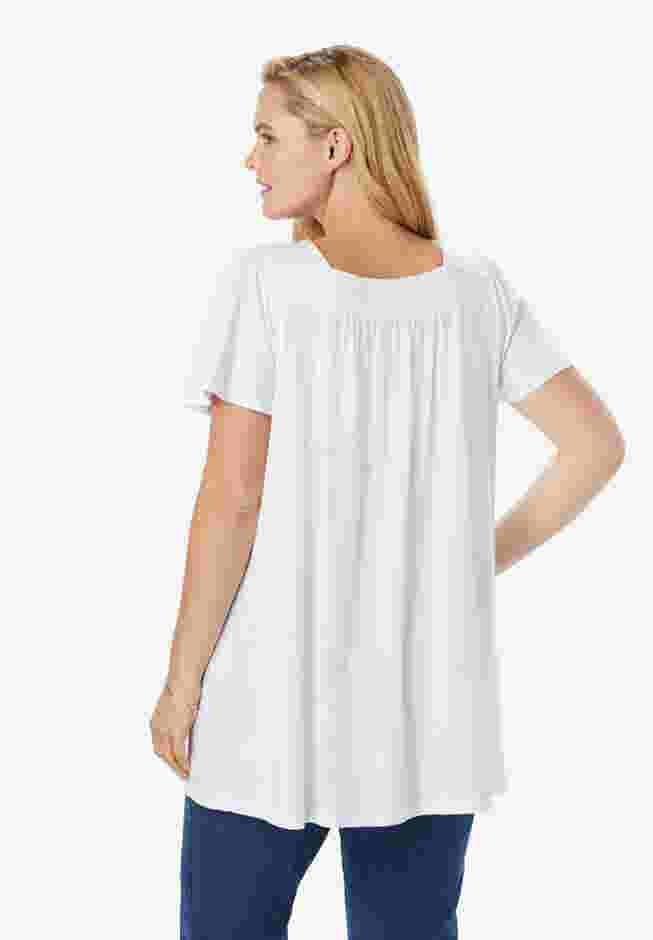 Embroidered Square Neck Tunic image number 1