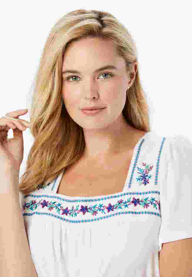Embroidered Square Neck Tunic image number 3