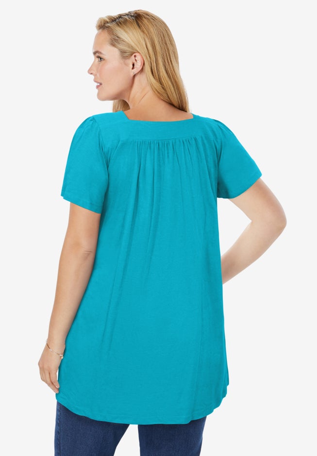 Embroidered Square Neck Tunic image number null