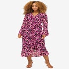 Sheer Ruffle Trim Empire Midi Dress image number null