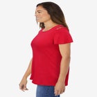 Lattice-Detail Cold-Shoulder Tee image number null