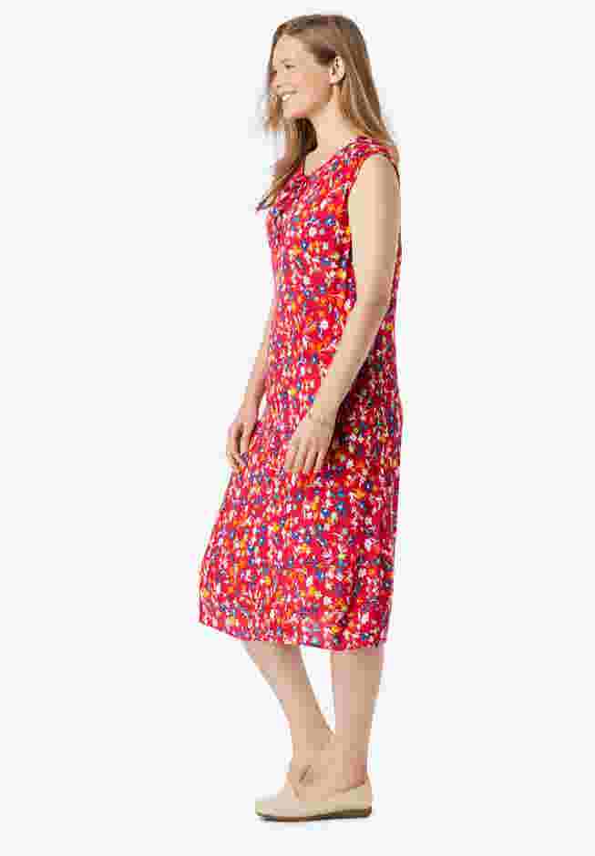 Tie-Neck Sleeveless Crinkle Dress image number 2