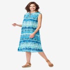 Tie-Neck Sleeveless Crinkle Dress image number null