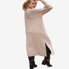 V-Neck Midi Sweater Dress With Side Slits image number null