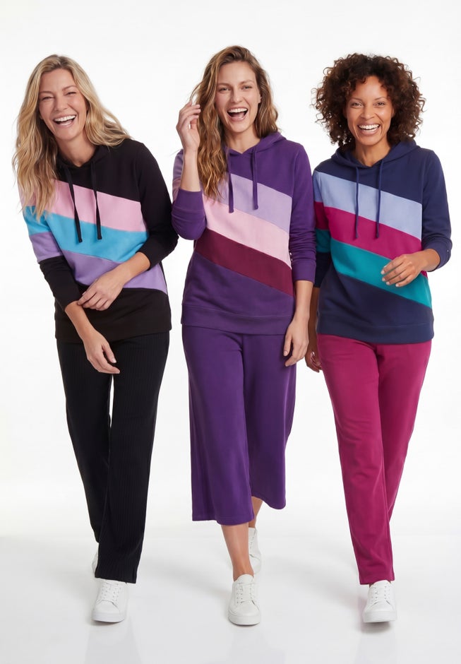 Color Block Hoodie Sweatshirt image number 2