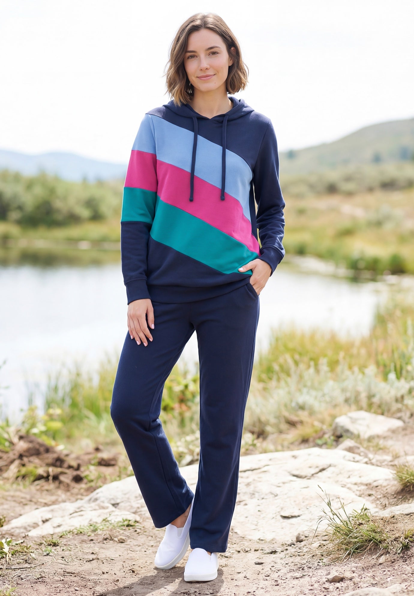 Color Block Hoodie Sweatshirt image number 0