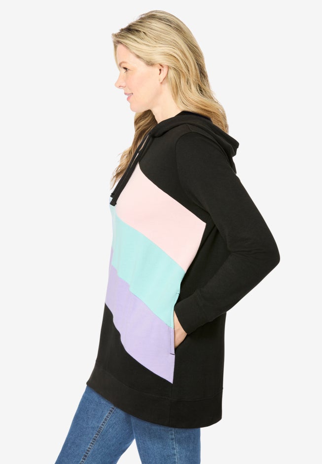 Color Block Hoodie Sweatshirt image number 2