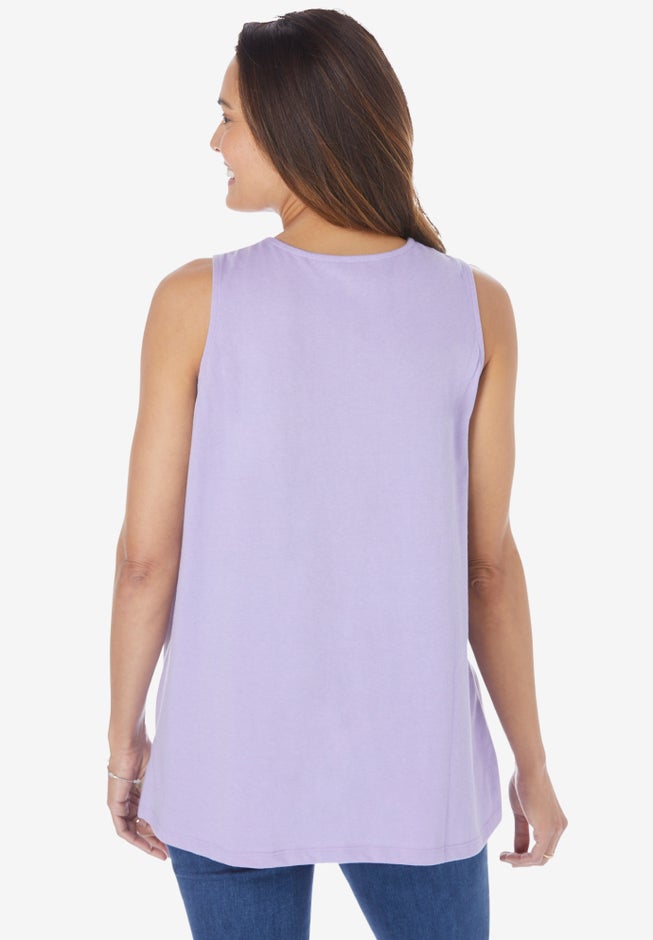 Embroidered Crewneck Tank image number null