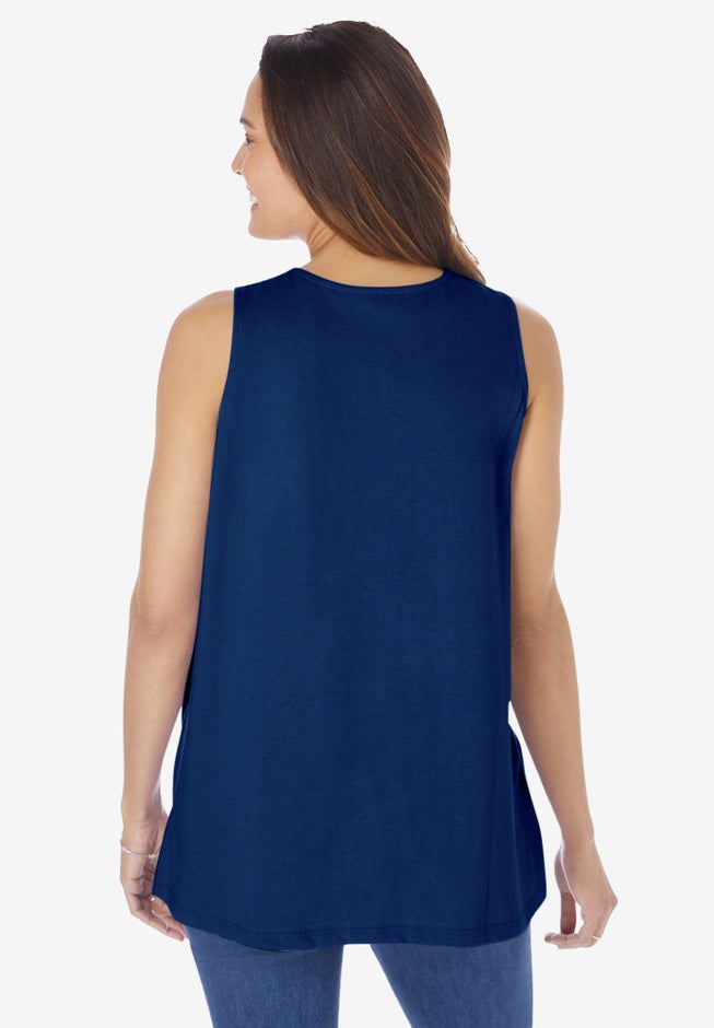 Embroidered Crewneck Tank image number 1