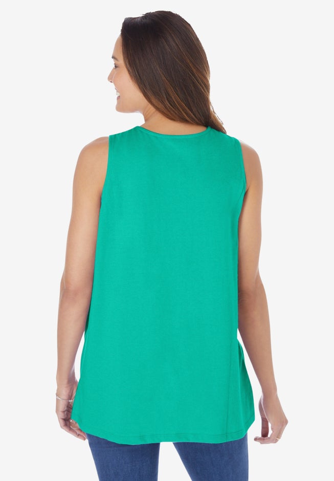 Embroidered Crewneck Tank image number 1