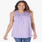 Embroidered Crewneck Tank image number null