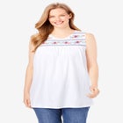 Embroidered Crewneck Tank image number null