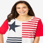 Graphic Print Scoop Neck Tunic image number null