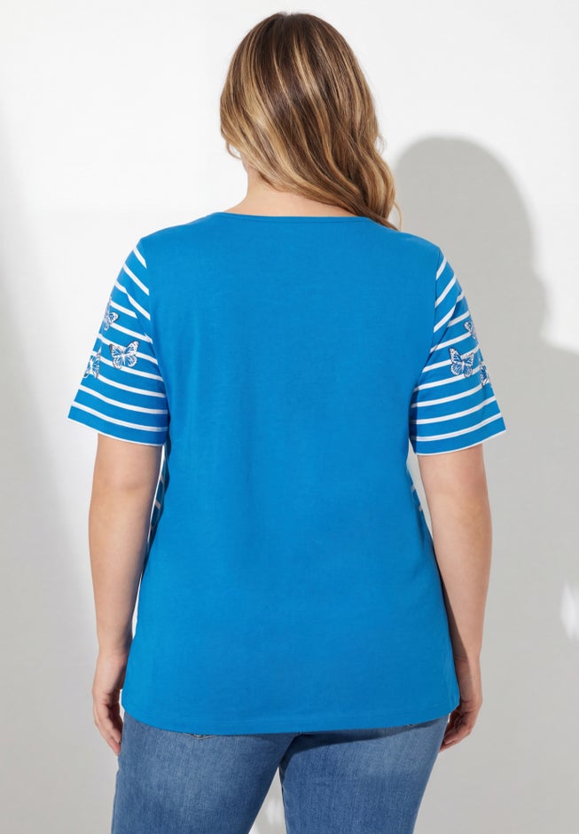 Graphic Print Scoop Neck Tunic image number 1