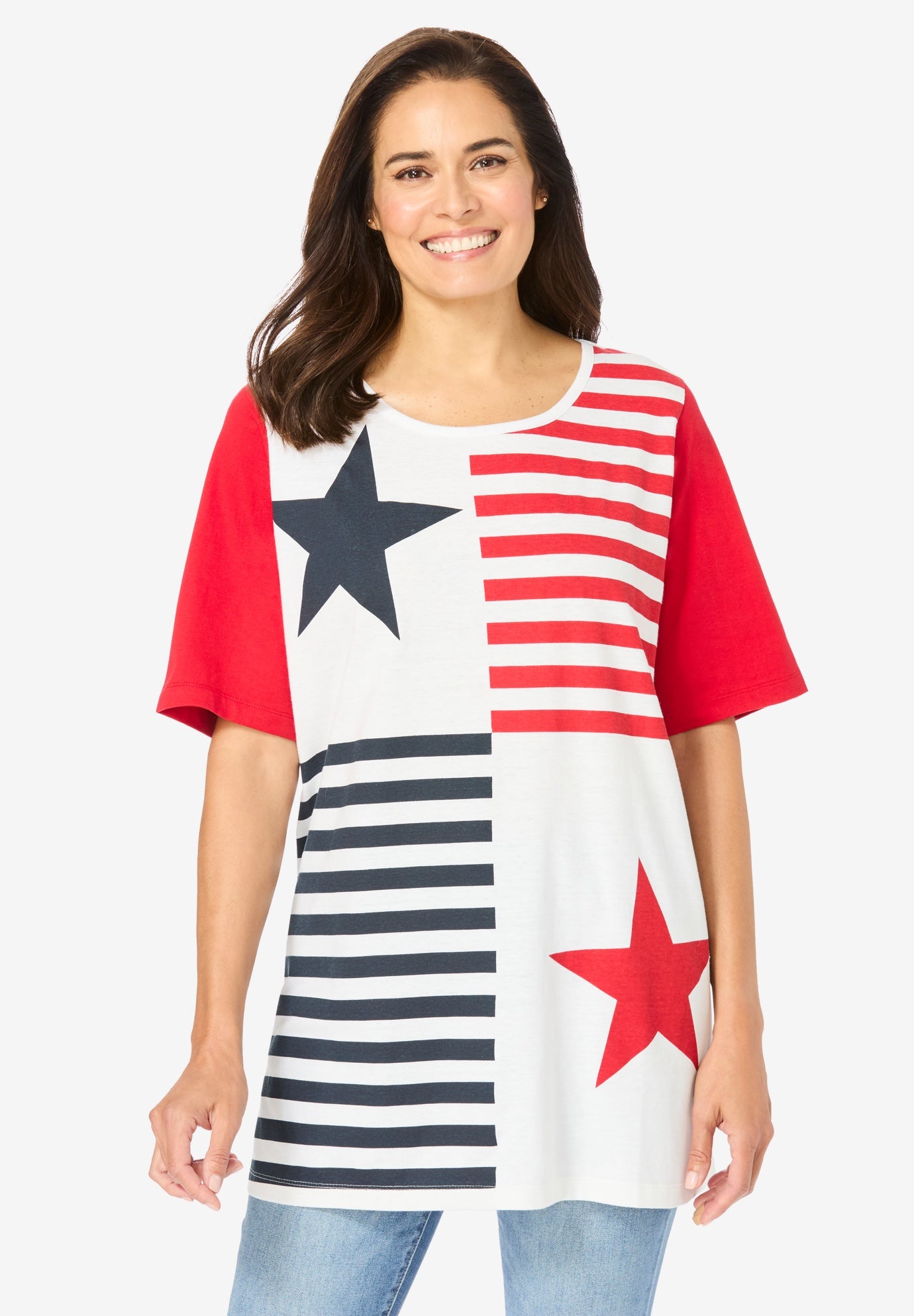 Graphic Print Scoop Neck Tunic image number 0