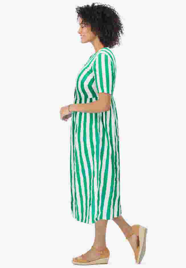 Short-Sleeve Seersucker Dress image number 2