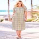 Short-Sleeve Seersucker Dress image number null