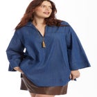 Cotton Denim Blouse image number null