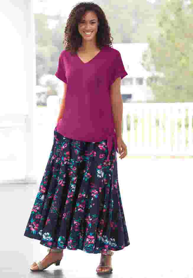 Wide Elastic Waist Skirt image number 1