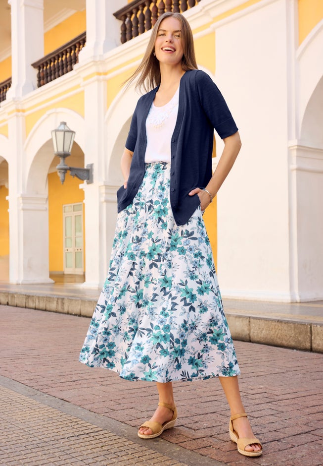 Wide Elastic Waist Skirt image number 6