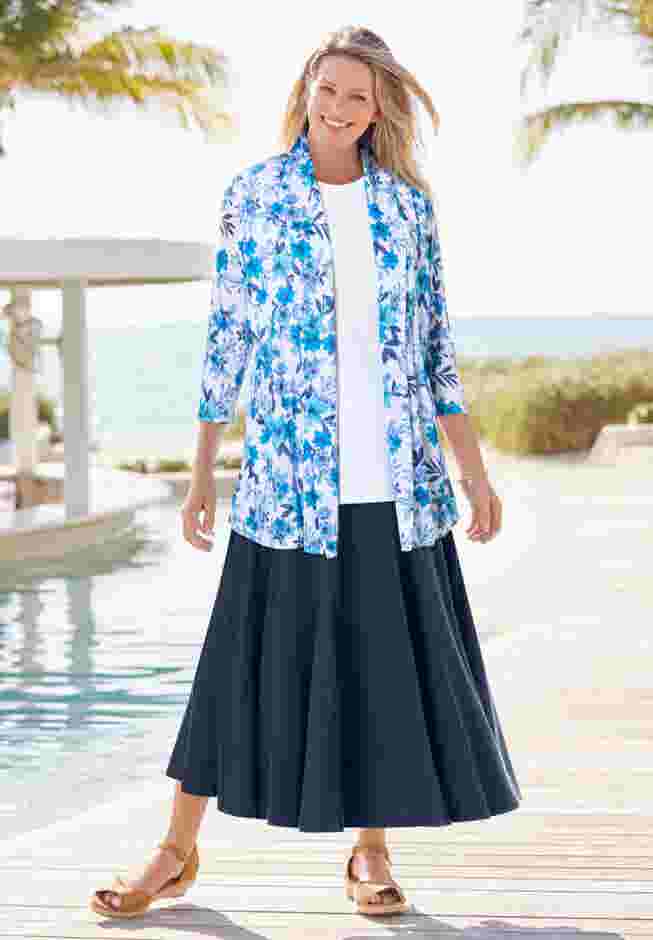 Wide Elastic Waist Skirt image number 3