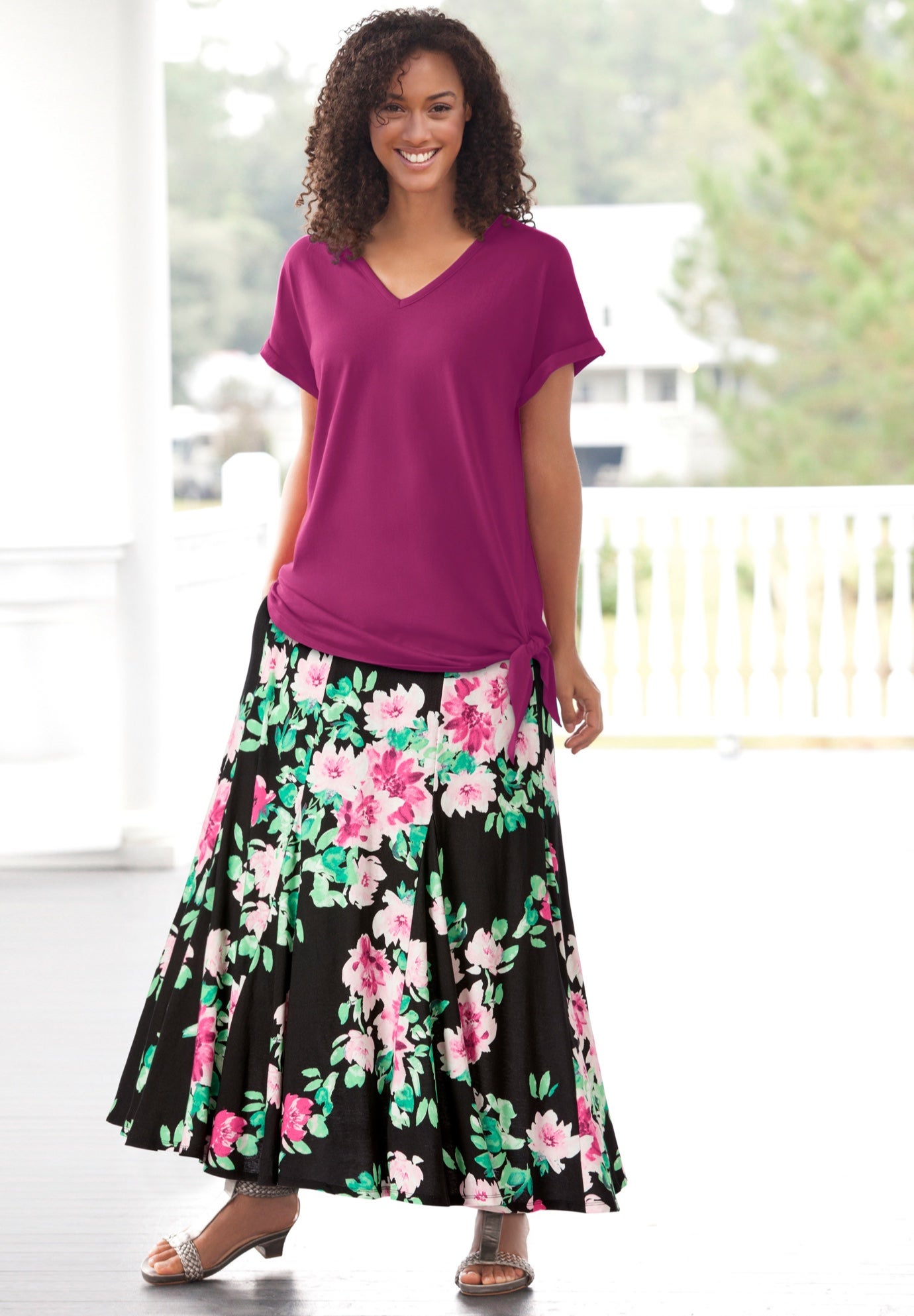 Wide Elastic Waist Skirt image number 4