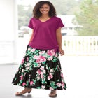 Wide Elastic Waist Skirt image number null