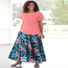 Wide Elastic Waist Skirt image number null