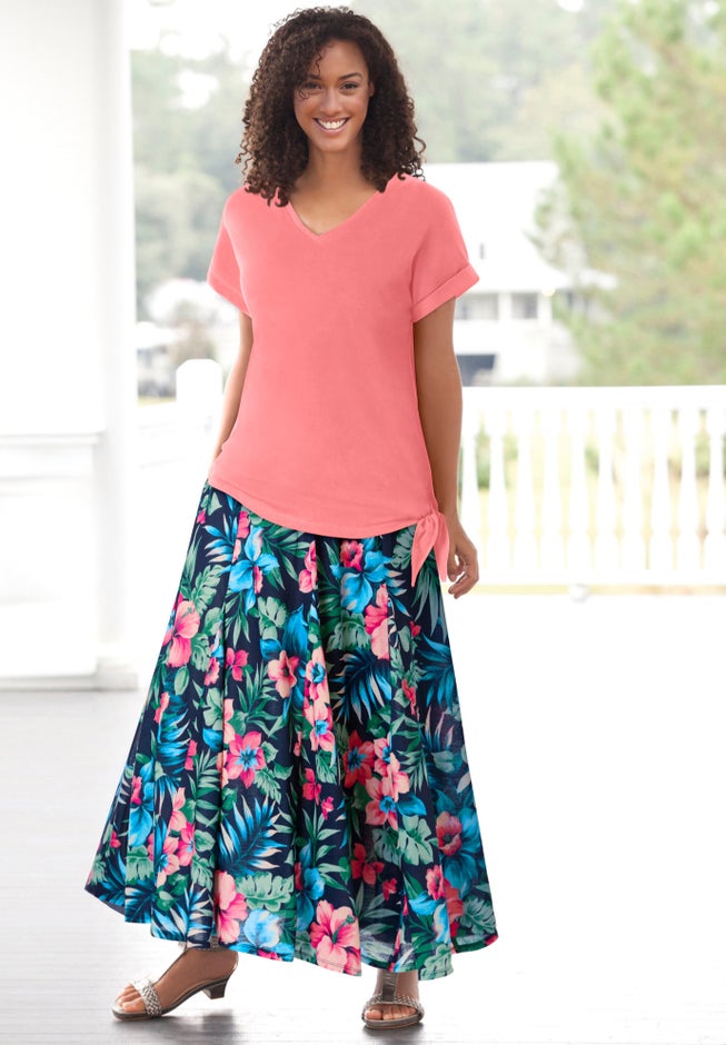 Wide Elastic Waist Skirt image number 2