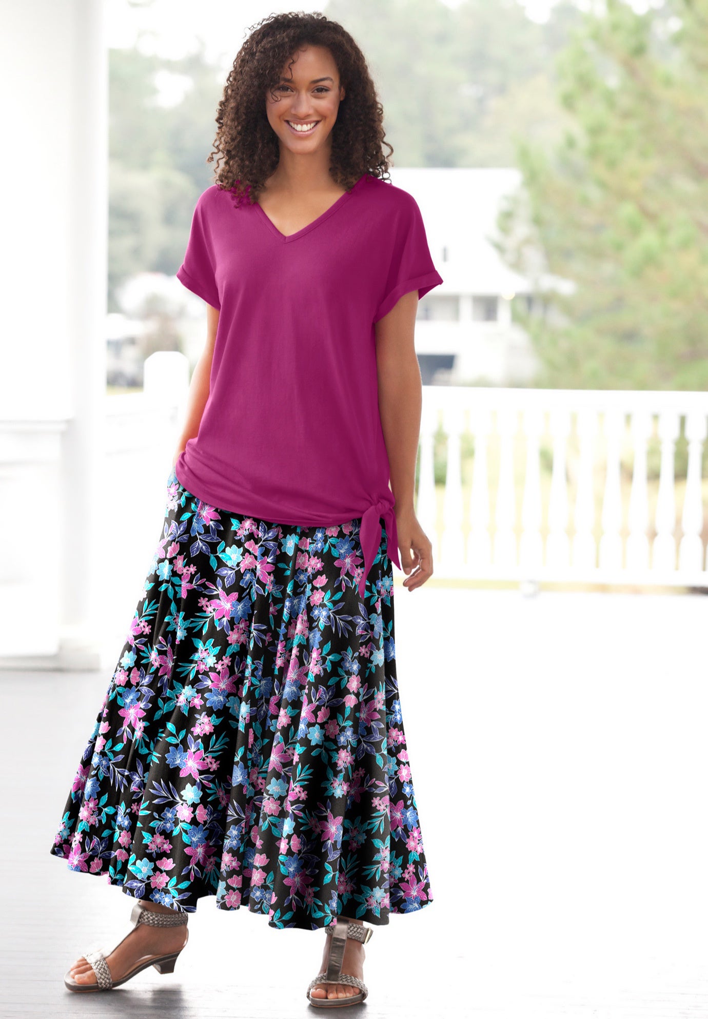 Wide Elastic Waist Skirt image number 7