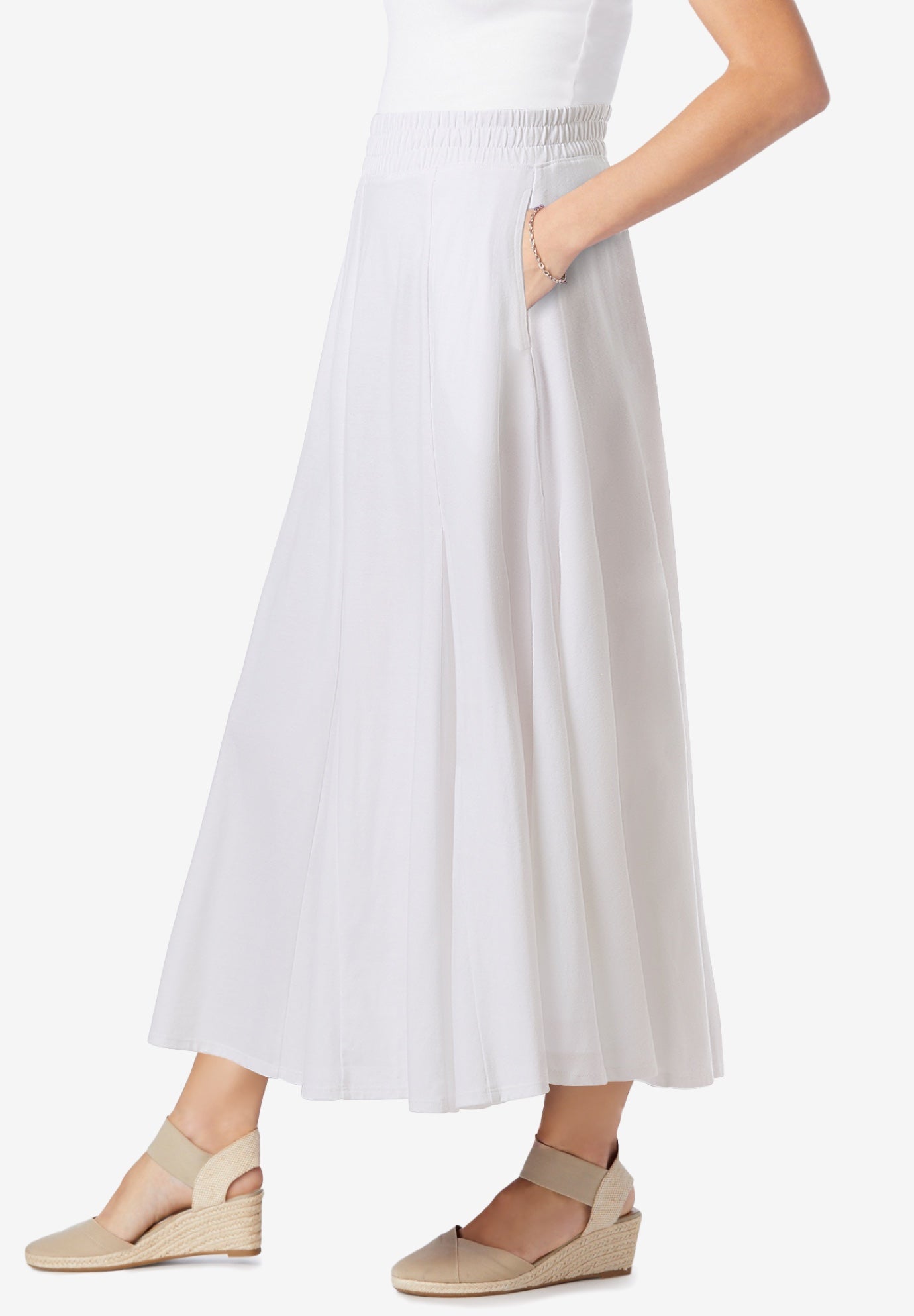 Wide Elastic Waist Skirt image number 2