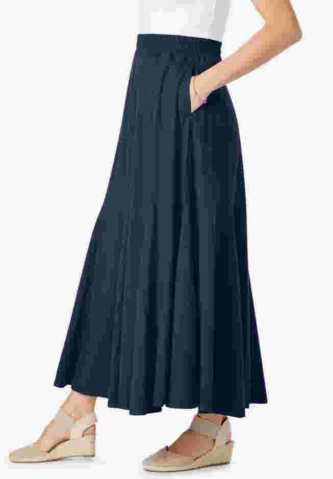 Wide Elastic Waist Skirt image number 2