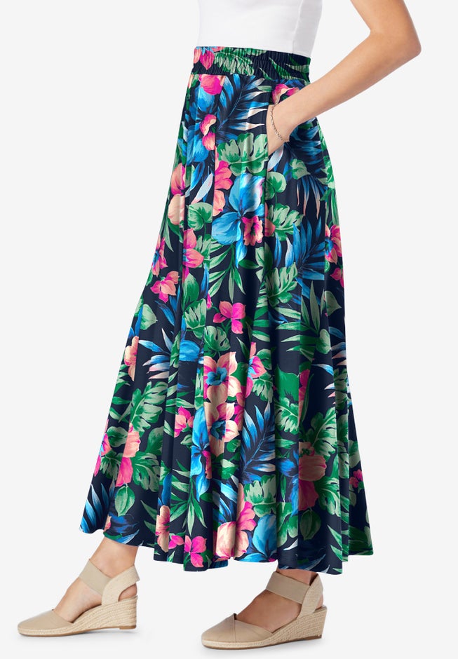 Wide Elastic Waist Skirt image number 4